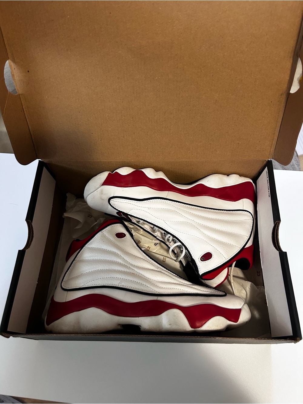 Jordan Kids White and Red Basketball Sneakers